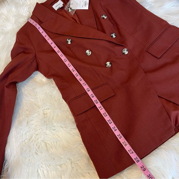 NWT Nine West Chestnut Lined Double Breasted Blazer & Cropped Wide Pants Suit - Picture 14 of 16